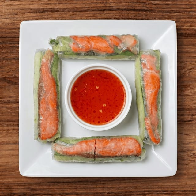 Grilled Meat Spring Rolls.