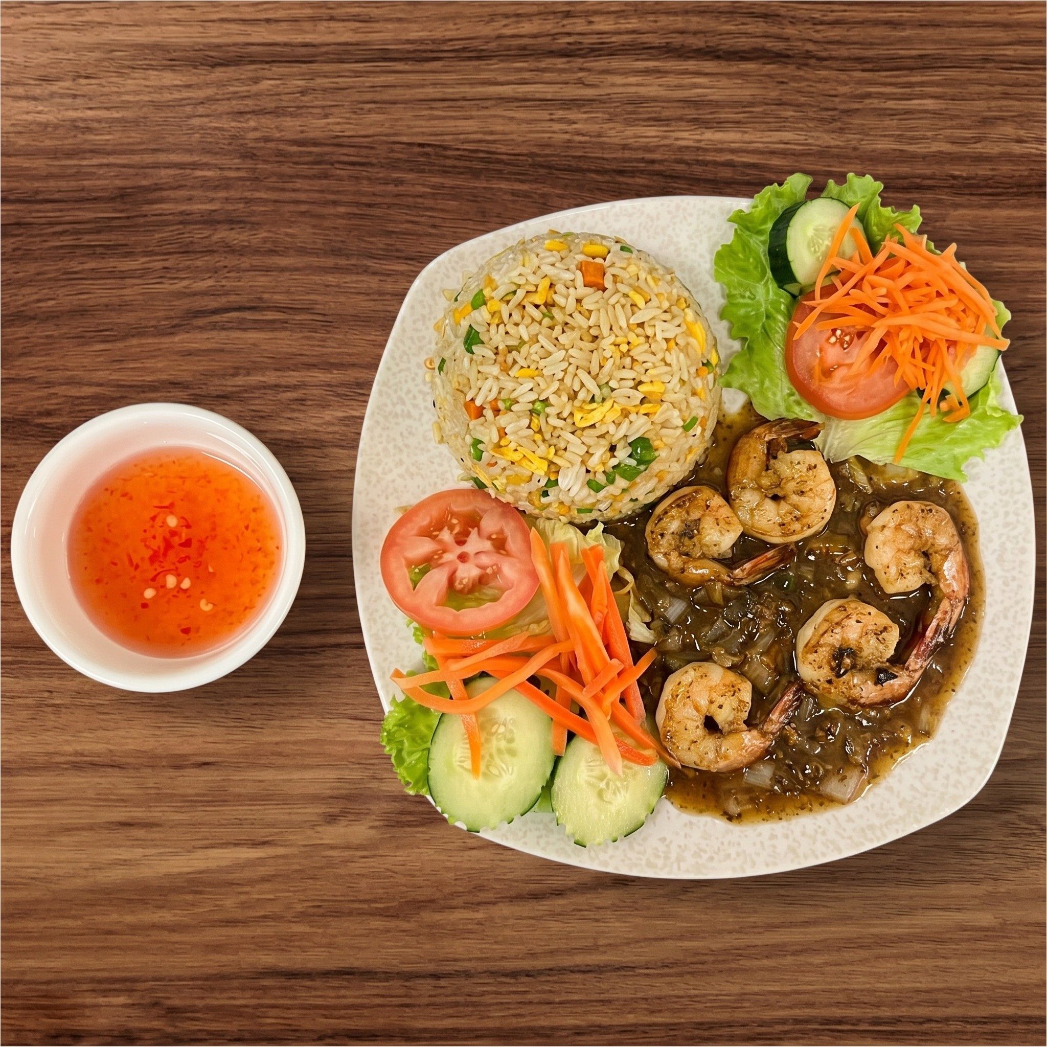 Simmered Shrimps with Rice.