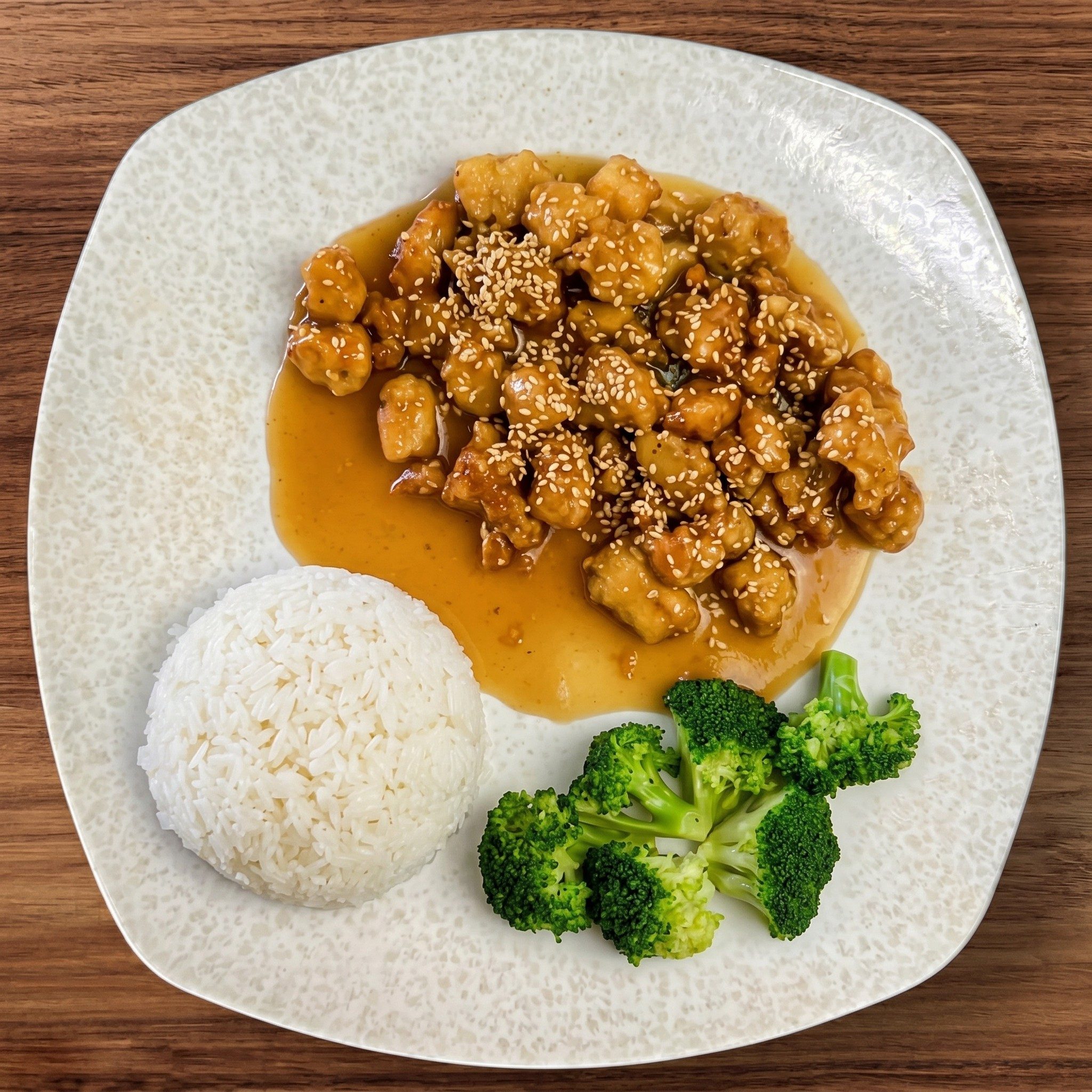 Orange Chicken with Steam Rice.