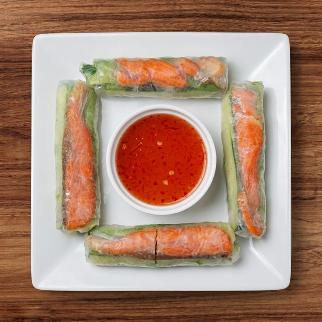Grilled Salmon Rolls.